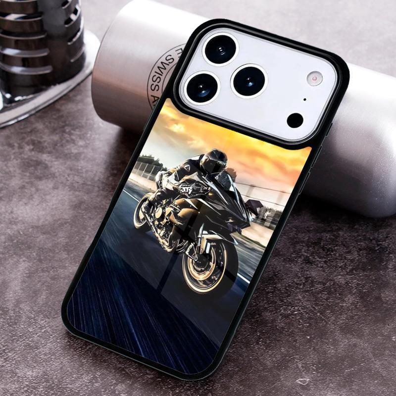 Motorcycle Man Phone Case for iPhone 17 16 15 Pro Max Air 14 13 12 11 Plus Shockproof Capa Cover