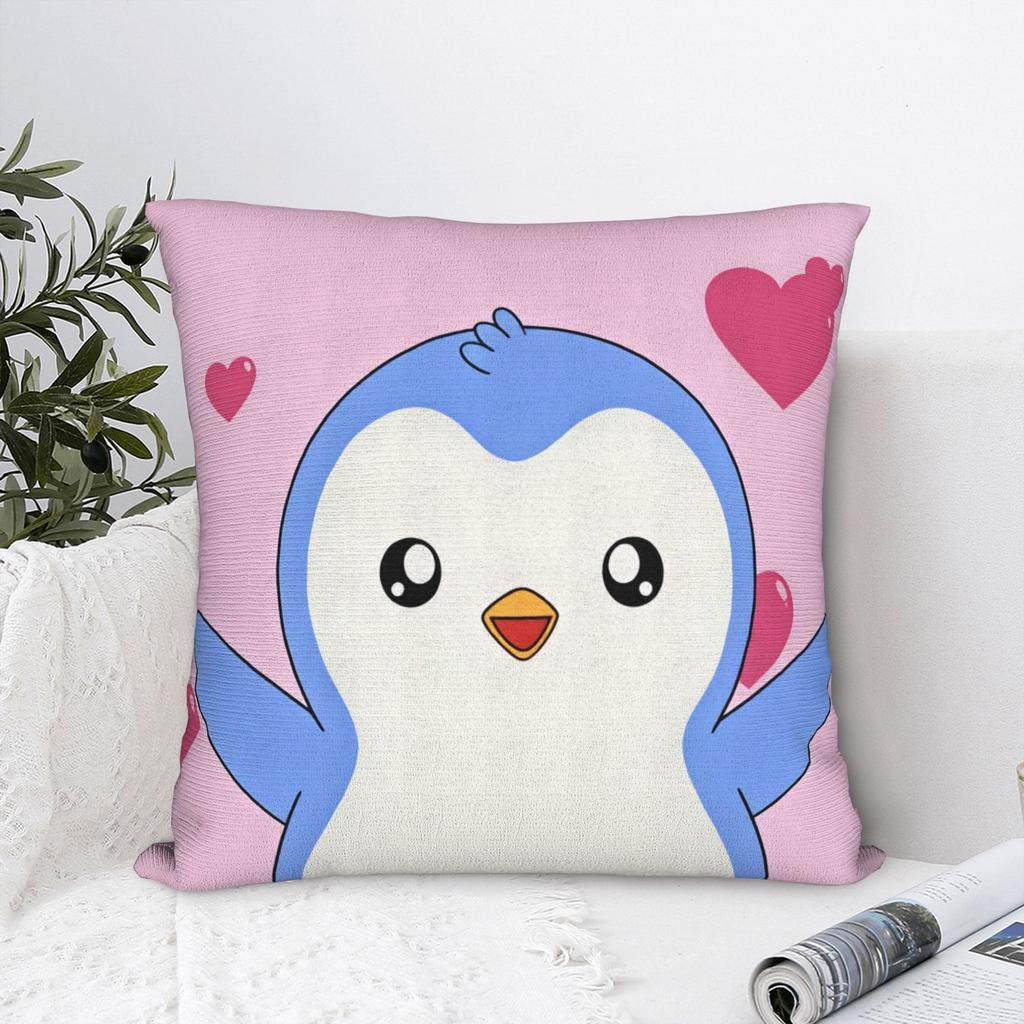P-Pudgy Penguin Pillow Case Soft Pillow Cover For Sofa Home Decoration Kawaii Pillowcases