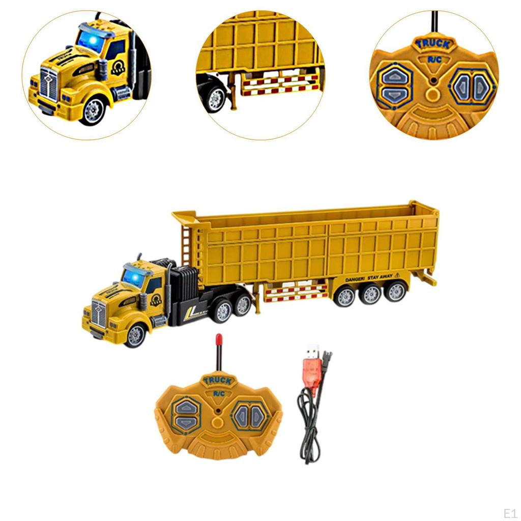 Engineering Vehicle Toy Remote Control Tank Truck for Children Toddlers Kids