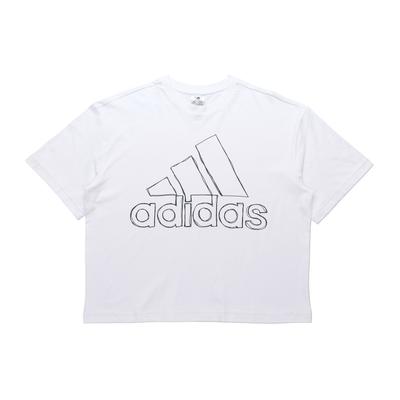 Big Logo Print Short Sleeve T-Shirt Women Tops White GV5173