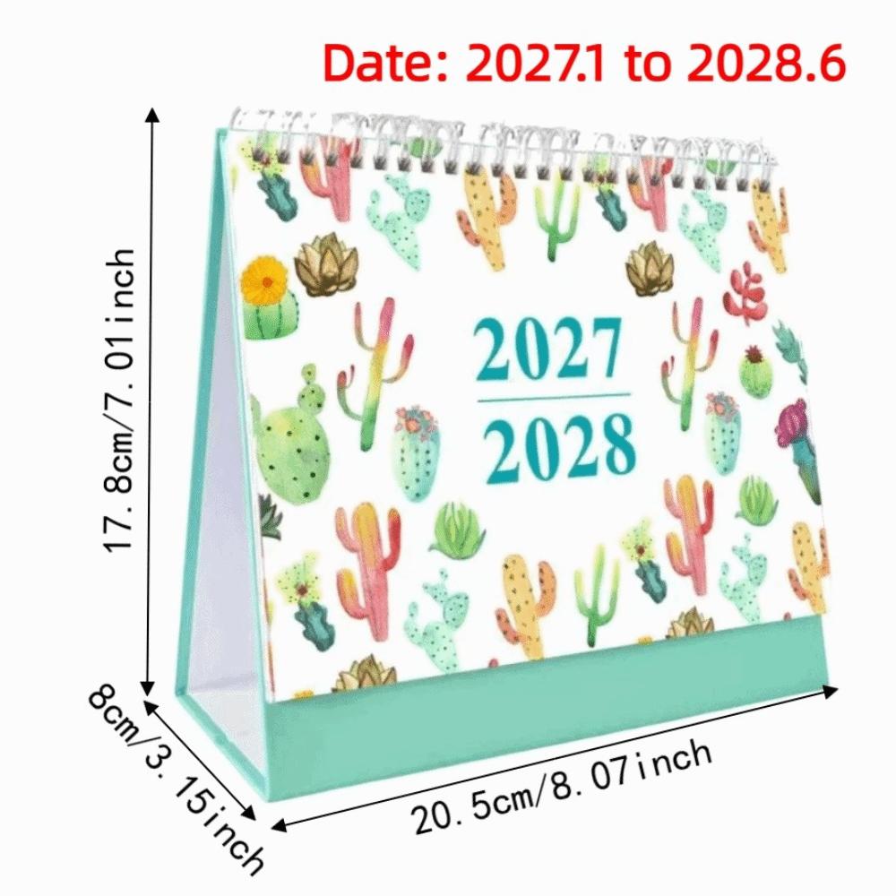 Creative 1117 Desktop Calendar Portable Thick Paper Standing Flip Calendar Yearly Agenda To Do List Time Manegement Organizers
