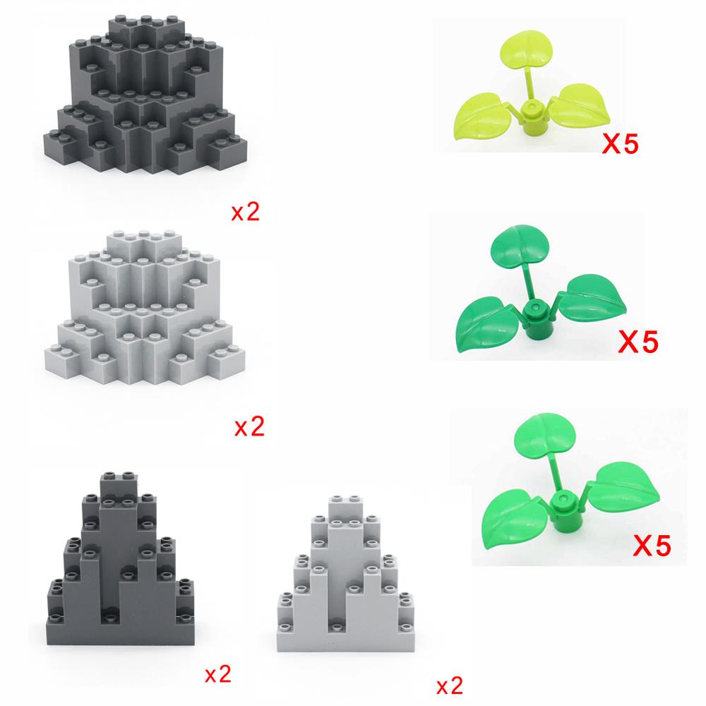 Kit de construction de panneau rocheux MOC: Briques de Pierre Créatives Montagne & Colline pour Rocaille de Jardin DIY ou Décor de Rue Urbaine
