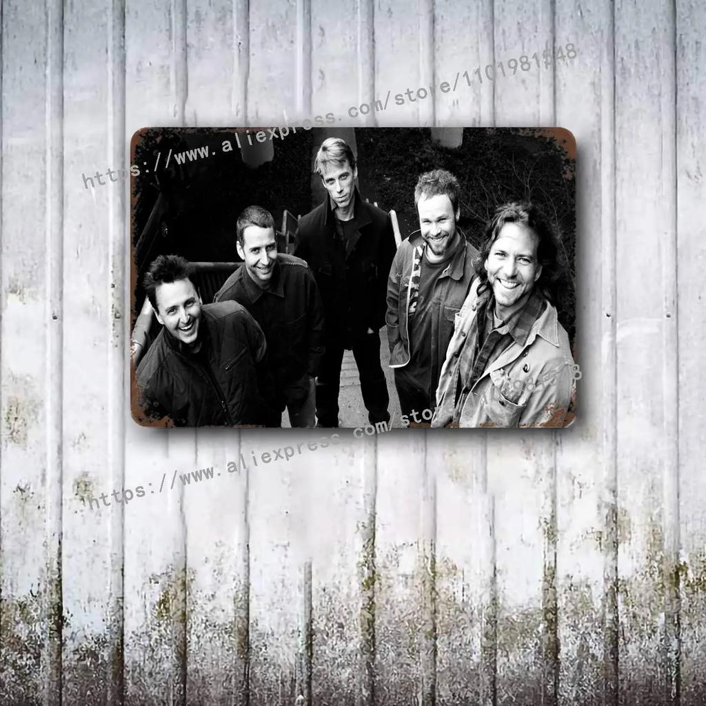 Pearl Jam Bands Metal Dekor Poster Vintage Blechschild Metallschild Dekorative Plakette für Pub Bar Man Cave Club Wanddekoration