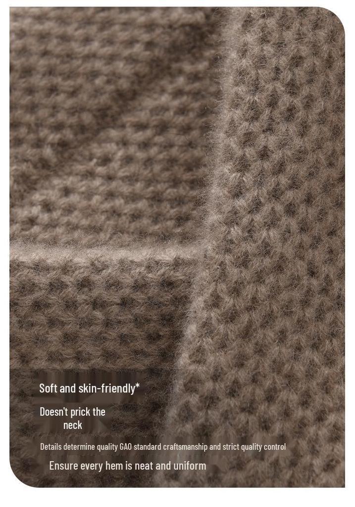 Women's Cashmere Neck Gaiter - 100% Pure Honeycomb Knit Scarf