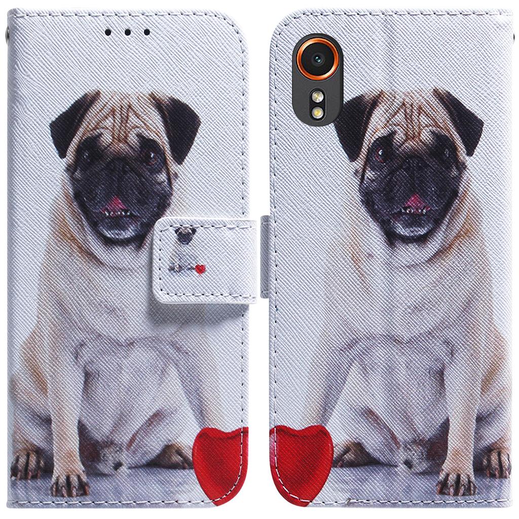 For Samsung Galaxy Xcover7 Case PU Leather Pattern Magnetic Clasp Stand Function Phone Cover