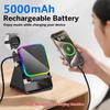 2 In 1 Adjustable Phone Stand Bluetooth Speaker RGB Light Desktop Holder for Office Movie Watching iPhone Android Smartphones