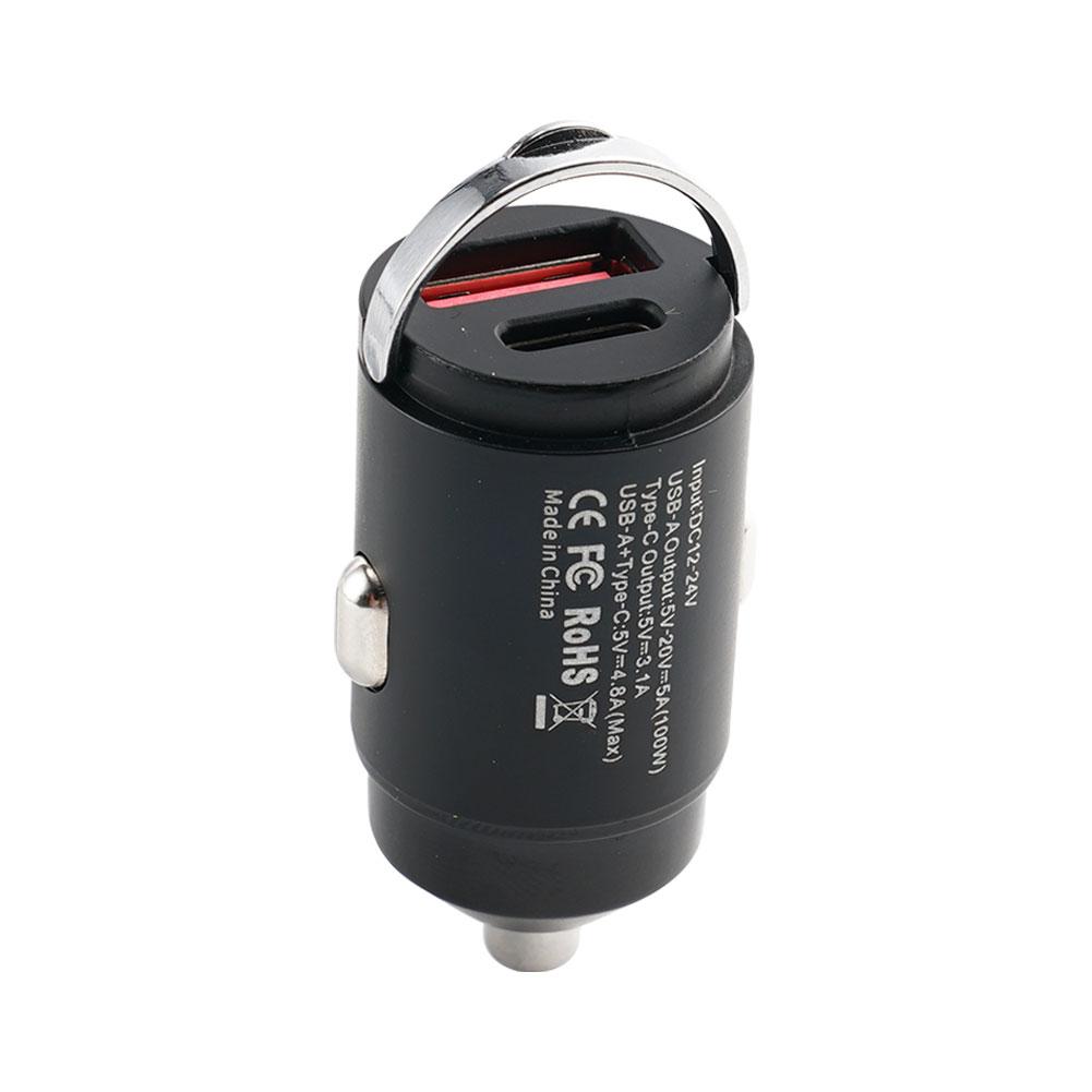 100W QC3.0 PD Car Charger 5A Fast Charing 2 Port 12-24V Cigarette Socket Lighter Car USBC Charger For IPhone Power Adapter P0T2