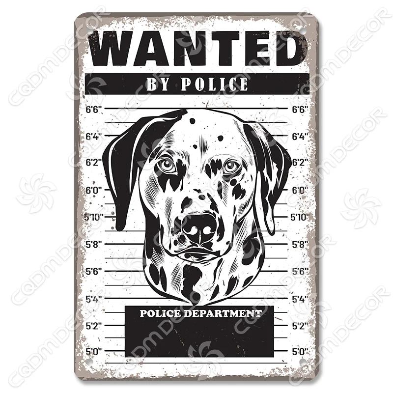 Beware of Dog Warning Tin Sign Metal Plate Caution Danger Dogs Vintage Poster Metal Plaque Garden Backyard Farm Home Wall Decor