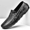 Echtes Leder Herren Freizeitschuhe Weiche Mokassins Herren Flats Mode Marke Herren Loafer Atmungsaktive Fahrschuhe
