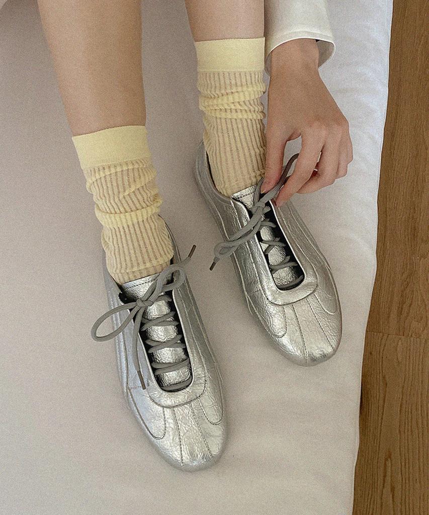 Moodnple Lucasia Silver Crack Sneakers