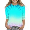 Children's 3/4 Sleeves Printed O-neck Top Everyday Casual T-shirt