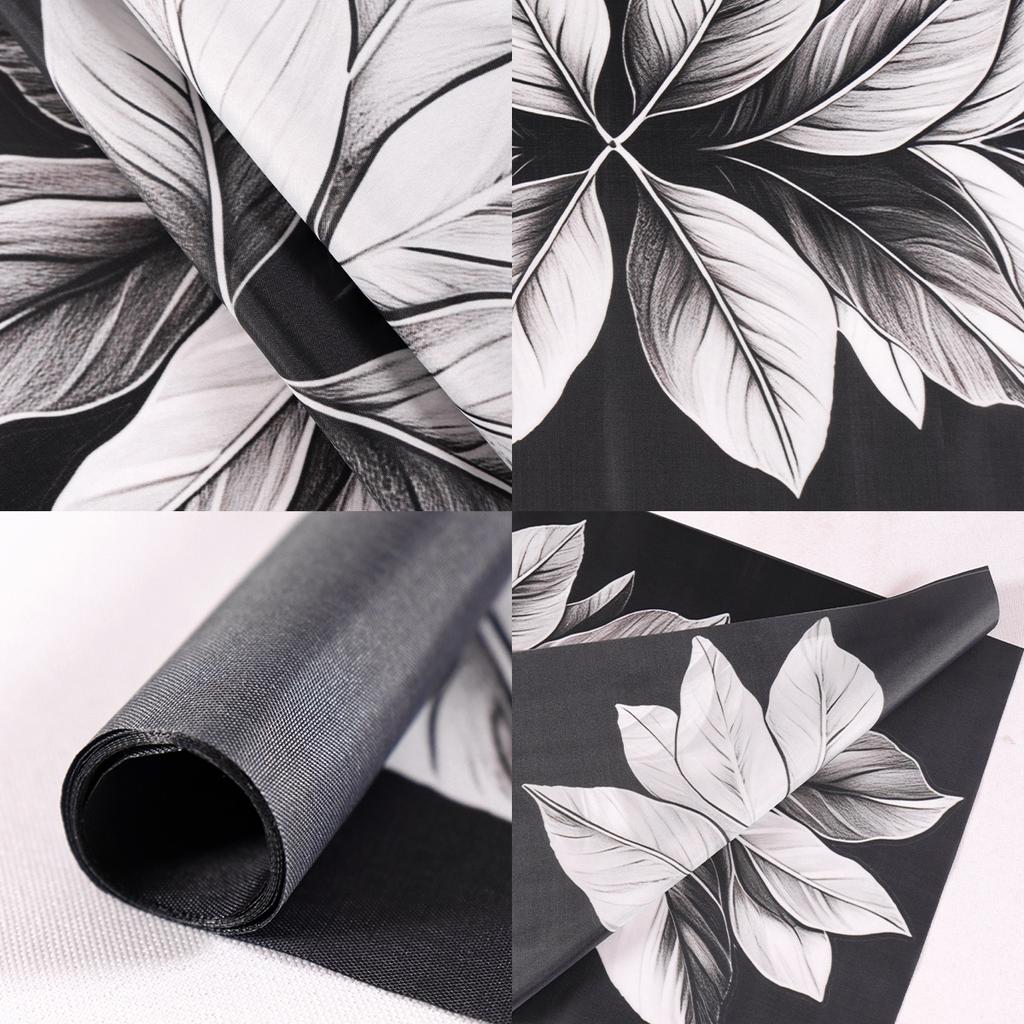 Black Leaves Oven Dust Cover Retro Polyester Microwave Dust Cover Machine Protector for Home Kitchen Appliance Decorations