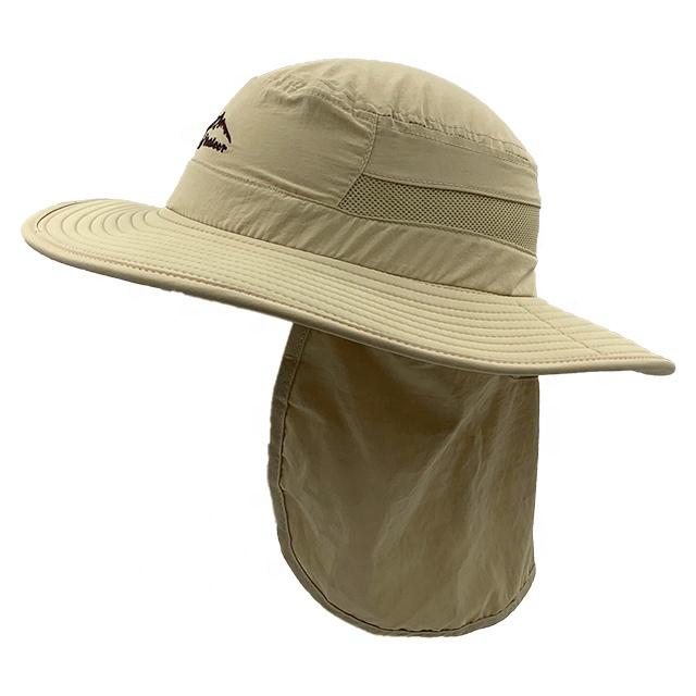 Cappello da Pesca da Esterno 100% Poliestere di Alta Qualità con Protezione UV, Cappello a Secchiello Traspirante in Rete con Ampia Visiera e Protezione per il Collo
