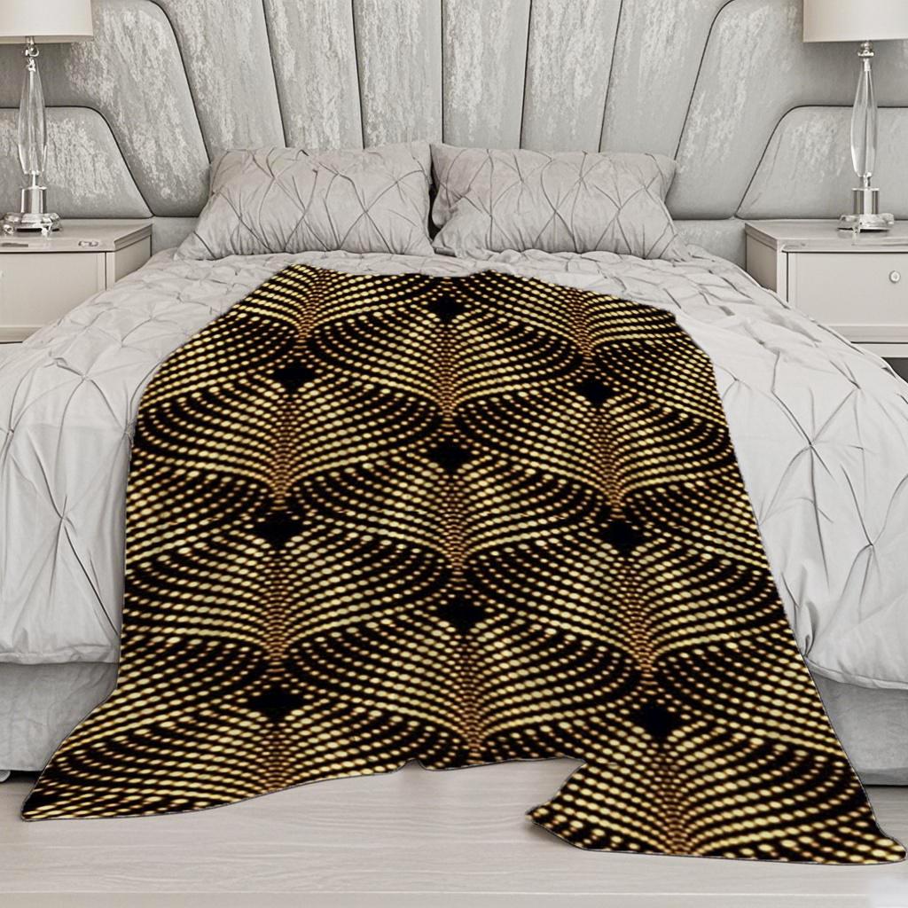 Wavy Pattern Blanket Microfiber Flannel Cover Blanket Bedroom Living Room Sofa Soft And Comfortable Home Decoration