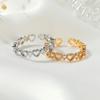 Women Fashion Hollow Out Love-Hearted Design Opening Ring Jewelry Accessory