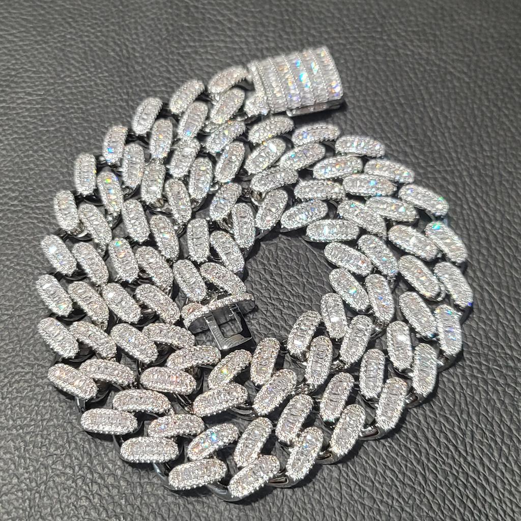 Módní Hip Hop Miami Kubánský Náhrdelník Řetízek Plný Diamantů 9mm 12mm 15mm 20mm 24mm Řetízky s Přívěskem Dlouhé Zapínání Spona Šperky Dárek