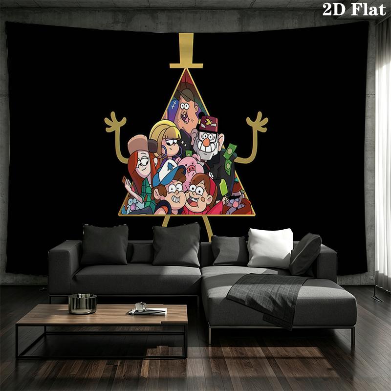 Gravity Falls Wall tapestry, aesthetic printed fabric blanket, suitable for bedroom, living room, and home decor.