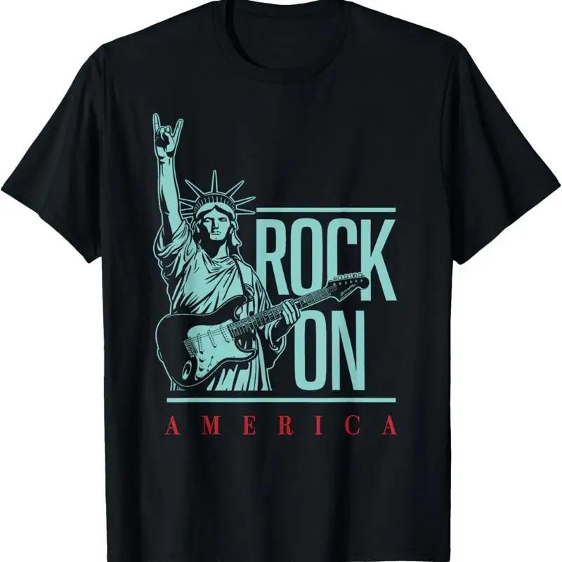 

Rock On America 4Th Of July Vintage Statue Liberty T Shirt Unisex 5XL різнокольоровий