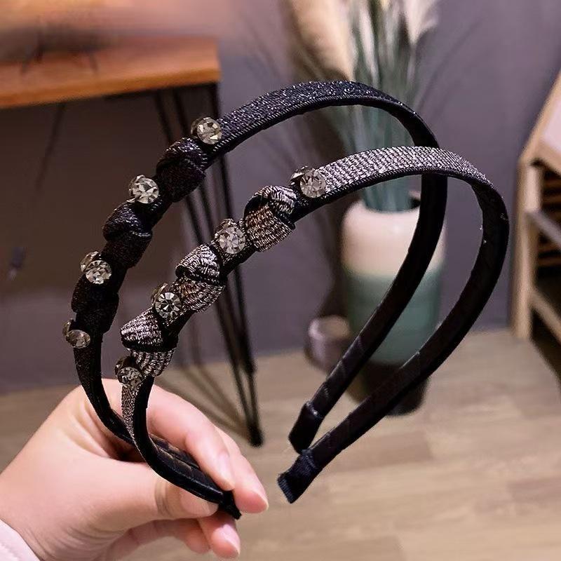 Elegancka opaska do włosów i spinka z cyrkoniami dla kobiet – Modny cienki design na wyjście