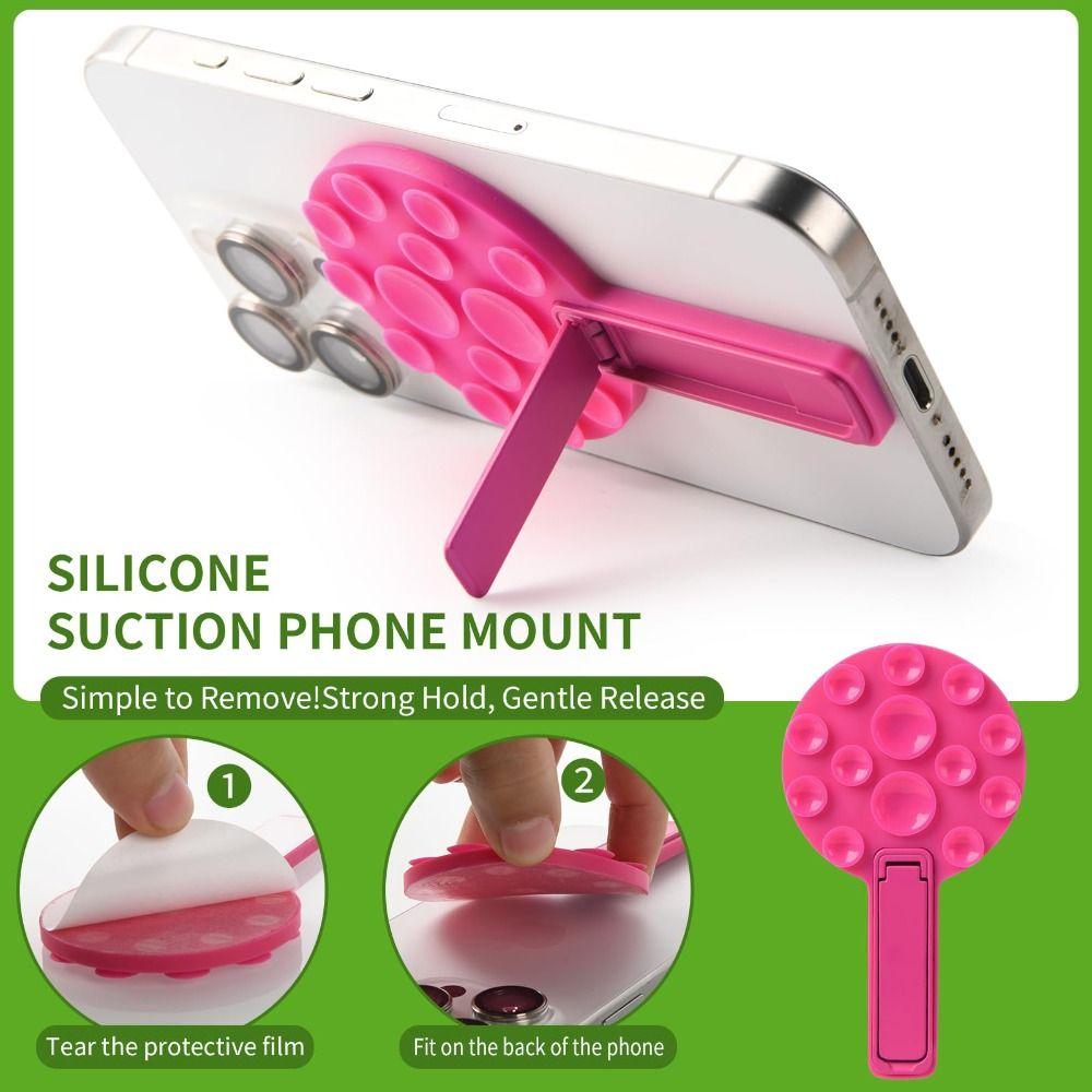 2 in 1 Phone Holder Silicone Mobile Phone Stand Universal Suction Cup Phone Mount