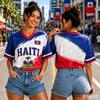 Haiti Soccer Jersey Football Fan Sports Shirt Short Sleeved Fashionable Casual Vacation Tee Summer Men'S And Women'S T-Shirt