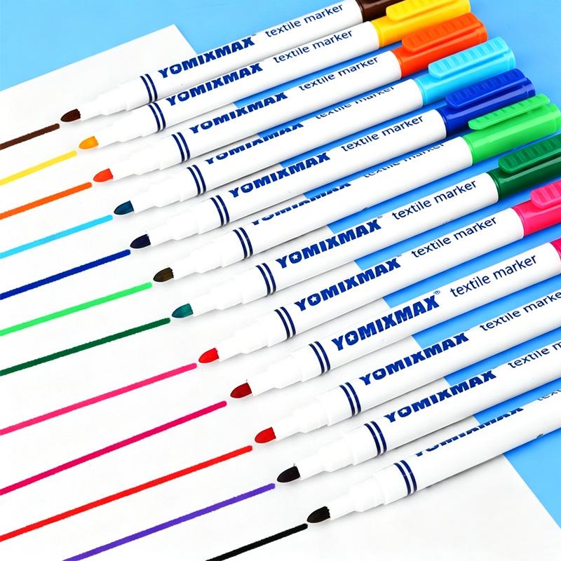 12-Color Fabric Painting Textile Pens for DIY Cotton T-Shirts and Canvas