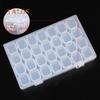 Clear Slots 28 Nail Plastic Art Tools Jewelry Display Storage Box Case Organizer Removable