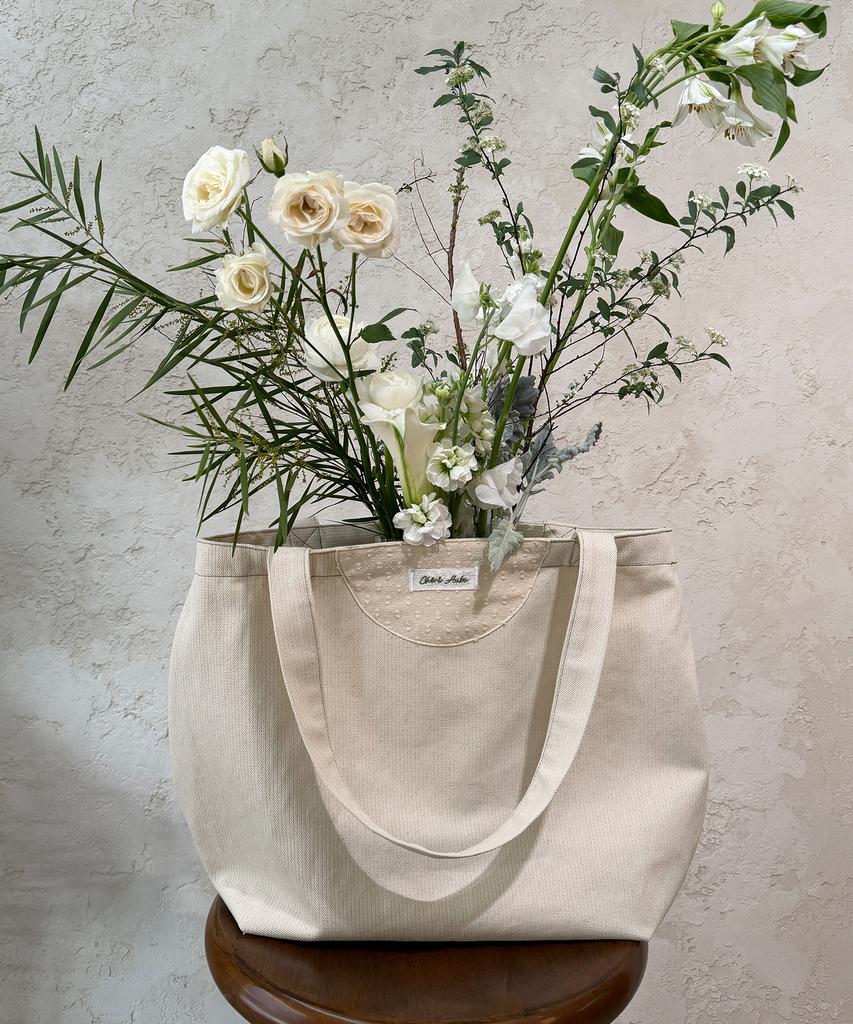 Cheri Aube Bouquet Eco Bag - Cream
