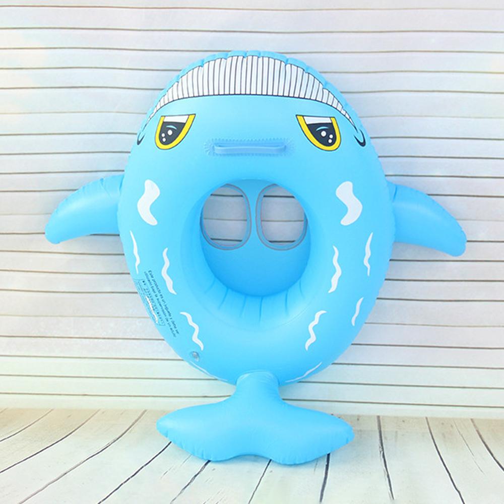 Inflatable Whale Baby Swim Seat, Cartoon Water Toy for Kids with Handle, Summer Beach Float