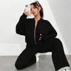 Women's 2 Piece Outfits Fall Casual Zip Up Tracksuit Long Sleeve Sweatshirt And Wide Leg Sweatpant Lounge Set