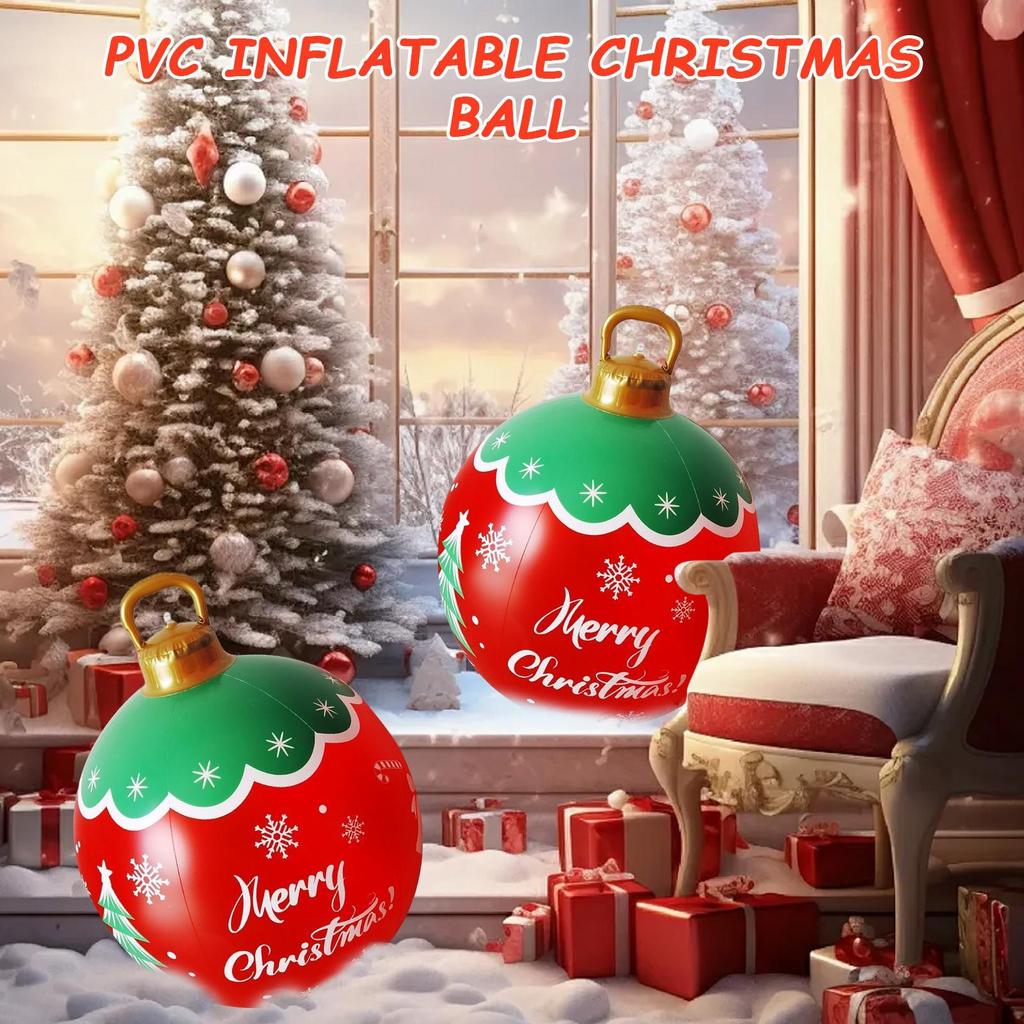Inflatable Christmas Ball Giant PVC Inflatable Christmas Decorated Ball Ornaments Festive Party Decor For Porch Garden Living