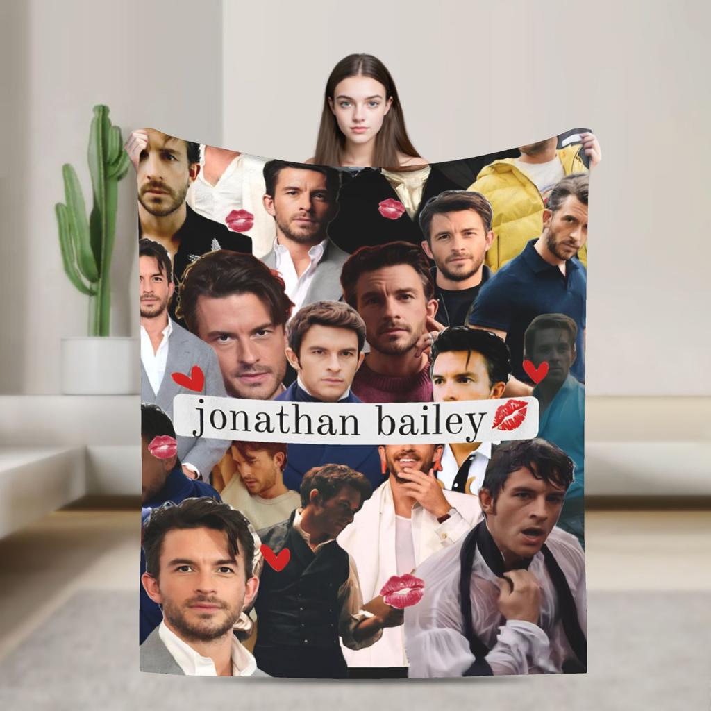 Jonathan Bailey Flannel Blanket  Warm Soft Throw Blanket for Living Room Picnic Print Bedspread Sofa Bed Cover