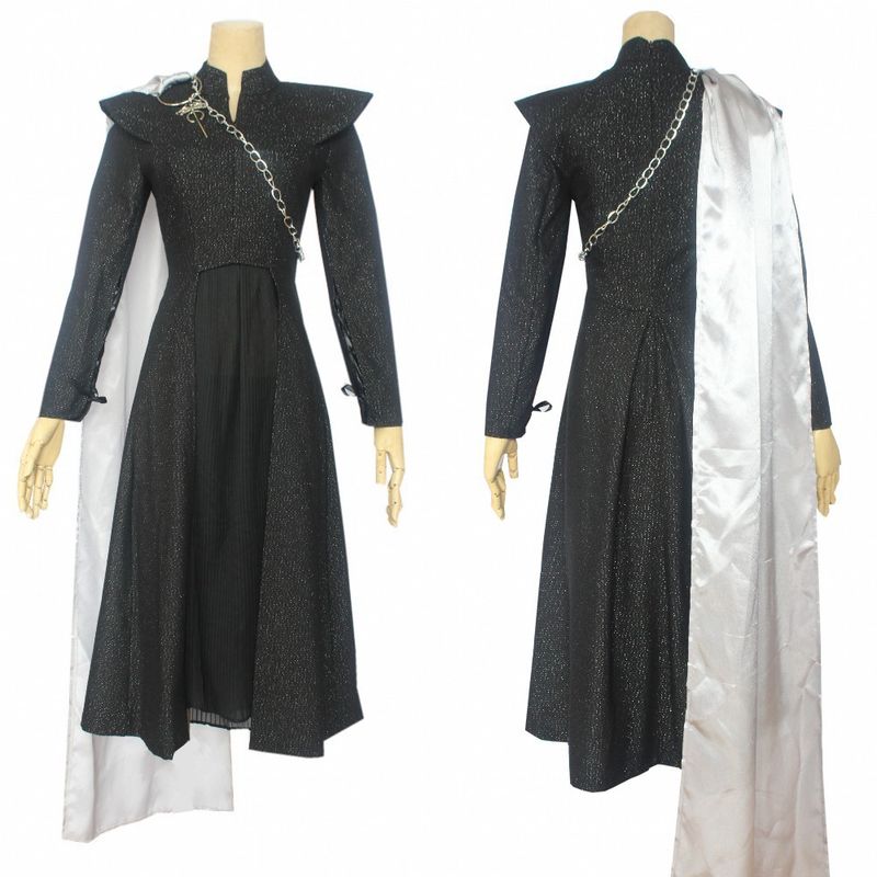 Game of Thrones Season 7 Dragon Mother Cosplay Daenerys Cosplay Costume Black S