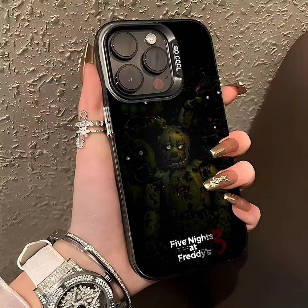 

F-Five Nights At -F-Freddys Fnaf Чехол для телефона iPhone 17,16,15,14,13,12,11 Plus,Pro Max,XS,Цветной серебристый чехол для телефона iPhone15