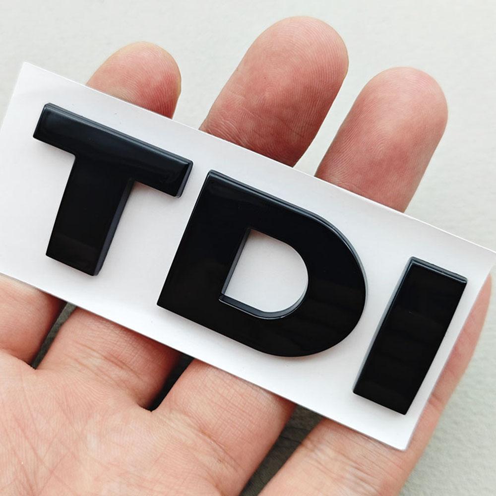 AAXS1 3D ABS Black Logo TDI Emblem Car Trunk Badge For VW Passat Jetta Touareg Tiguan Touran Golf 4 5 6 Caddy TDI Sticker Accessories