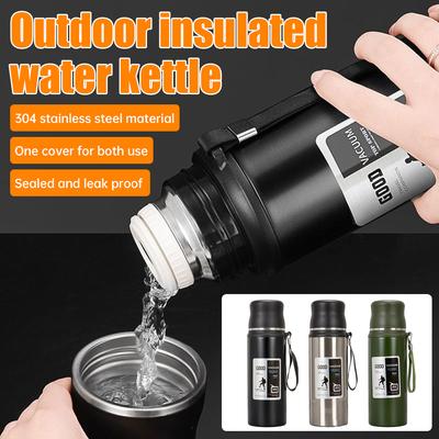 1000ML Termosflaska med stor kapacitet 304 Rostfritt stål Vakuumflaska Isolerad Tumlare Utomhusresa Termisk Mugg Vattenflaska