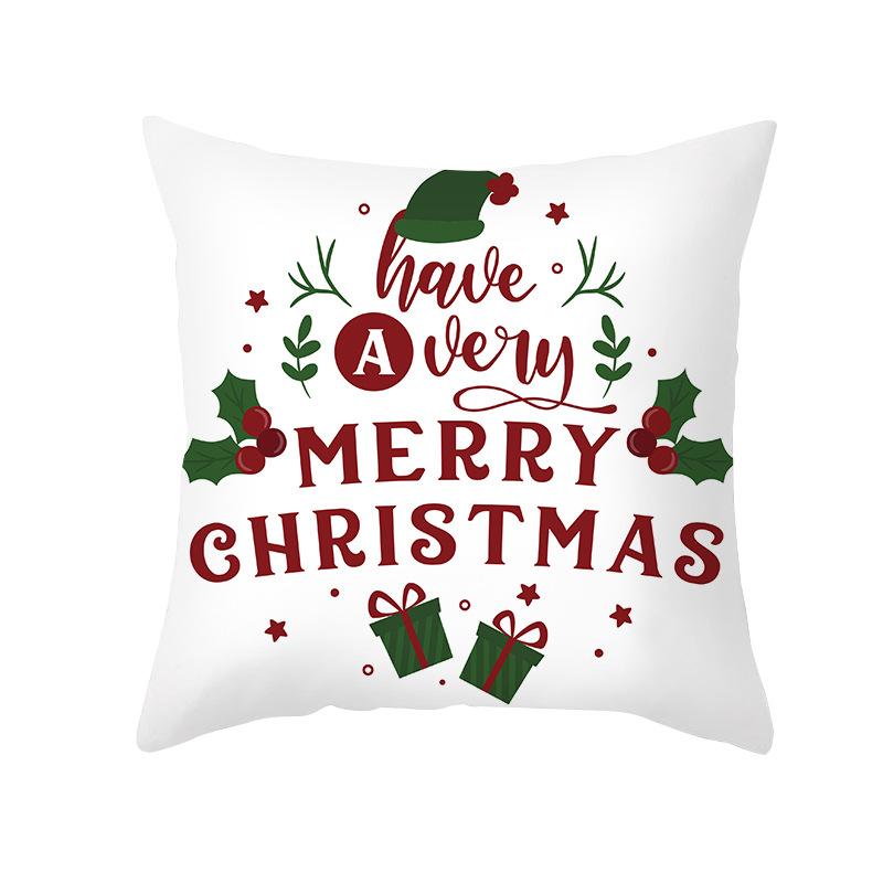 Christmas Pillow Cover Cartoon Letter Print Cushion Cover Office Sofa Pillow Cover Home