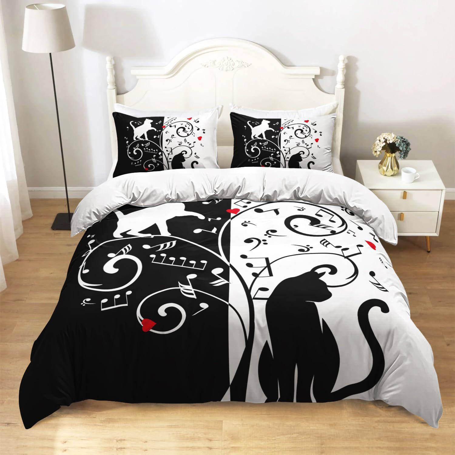 

Three-Piece Bedding Set, Cute Pet Cat Duvet Set, Digital Printing Set. EU single 135*200
