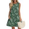 Women's Casual Fashion Breathable Round Neck Vest Floral Holiday Dress With Pockets
