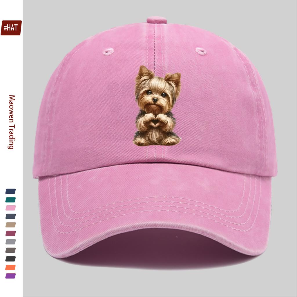 Pc Baseball Cap with HeartShaped Dog Print Fashionable Casual Printed Design Golf Cap Home Leisure Decorative Hat Comfortab