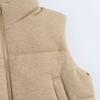 2024 Women's Autumn Stand-up Collar Cotton Cardigan Vest - Warm and Simple Short Style