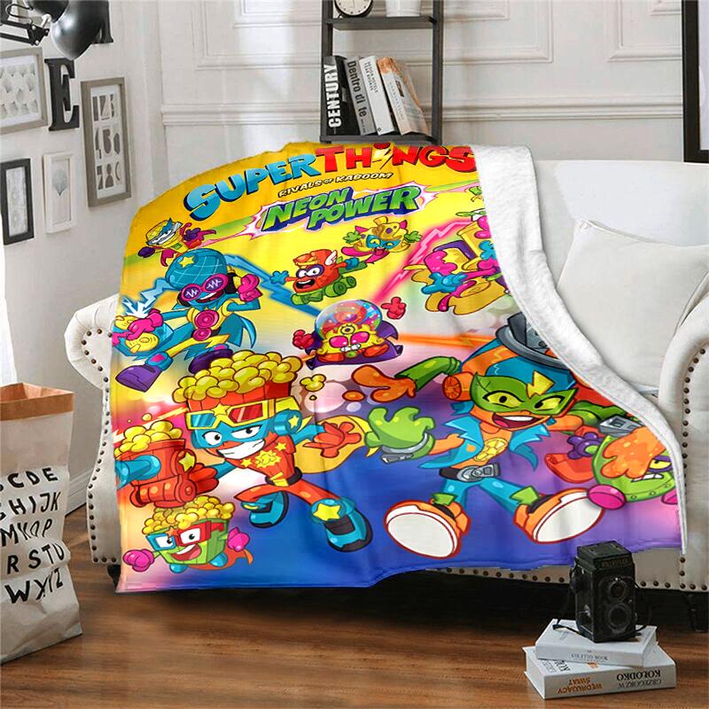 1pc Blanket Superthings Print Design, Lightweight Blanket for Sofa, Bed- Soft &Warm, Gift for All Seasons like Christmas, Halloween