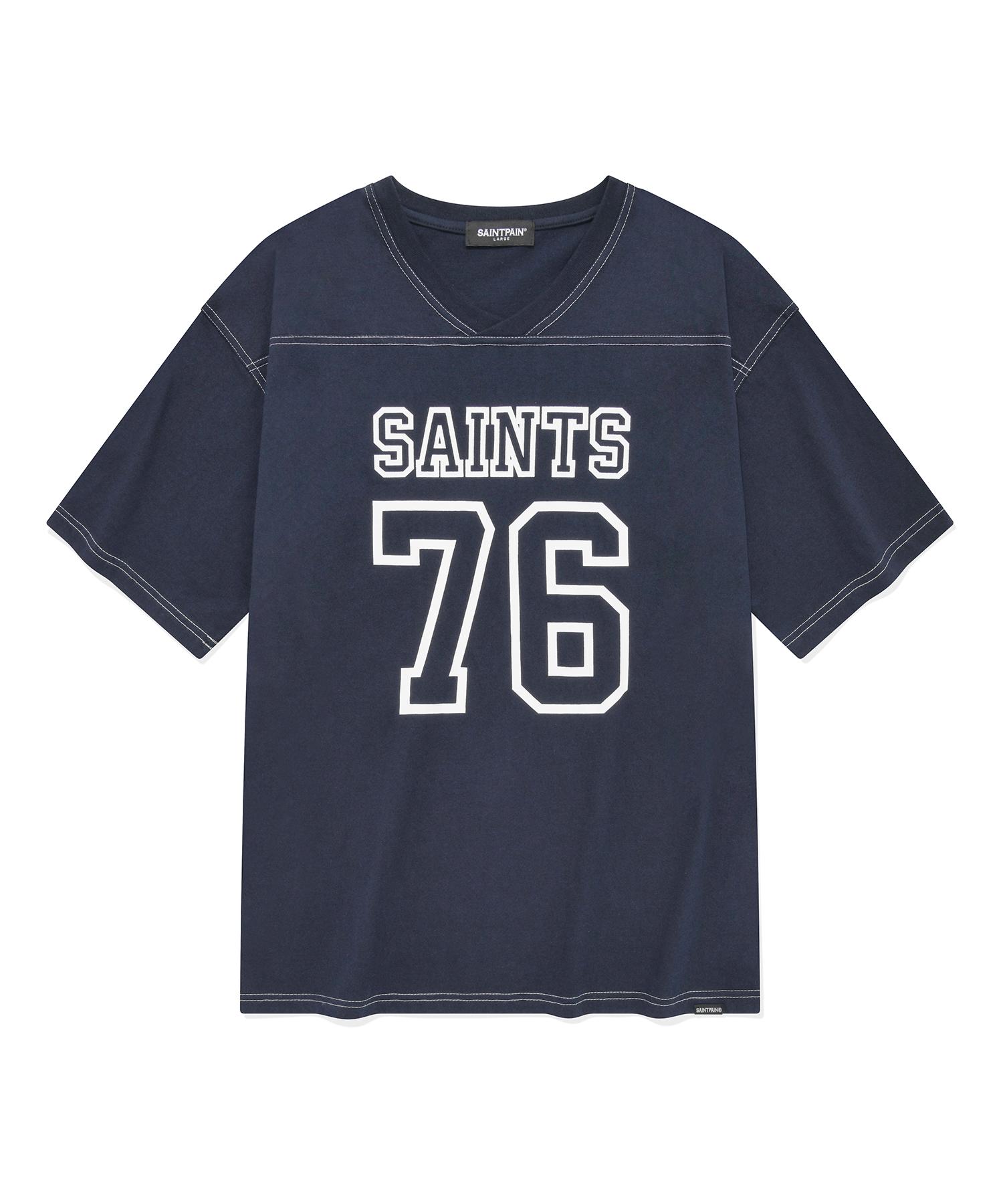 Saint Pain Sp Outline Stitch V-Neck T-Shirt - Navy Navy/L