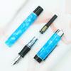 Jinhao 100 Classic Fountain Sky Blue Medium Converter and Pen Case Set Pen, Celluloid, Nib,