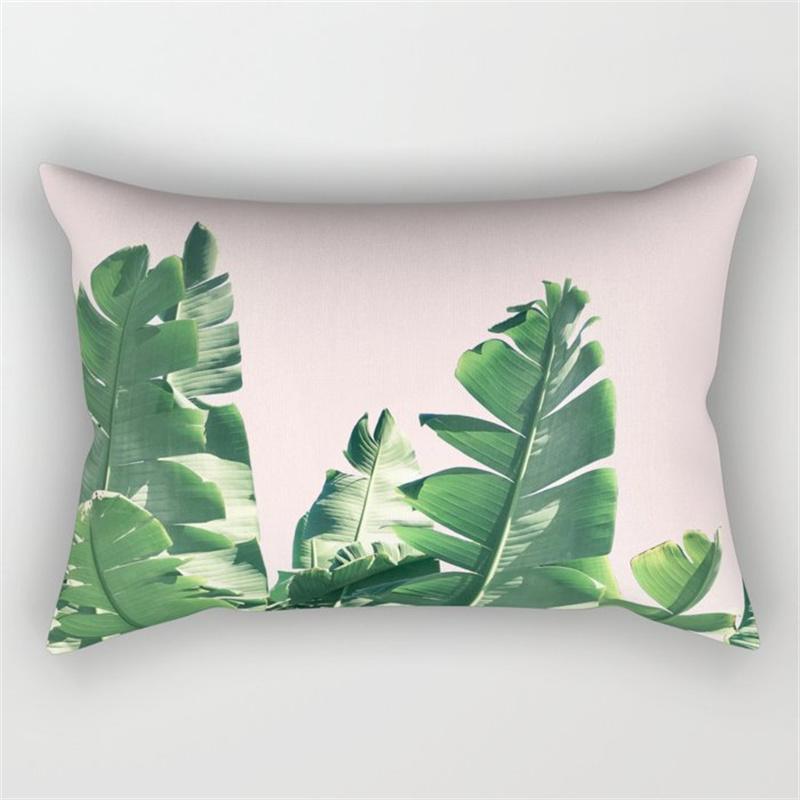 30x50cm Green Tropical Leaves Plant Pillowcase Cactus Flower Polyester Cushion Cover Ins Natural Landscape Pillowslip Home Decor