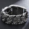 Gothic Skull Death's Head Curb Chain Bracelets for Men Steampunk Bikers Skeleton Jewelry Massive Stainless Steel Men's Bracelet New Arrival