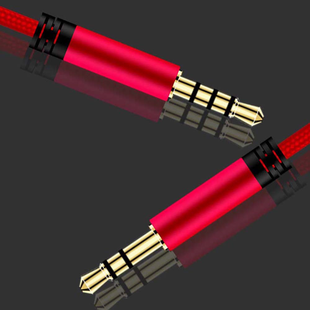 Nylon Braid Headphone Cord Gold-plated Plug With Mic Aux Cable Audio Cable Car Aux Cord Audio Wire