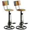 Day and Night - Day and Night Kitchen Stools 2 Units Recycled Solid Wood