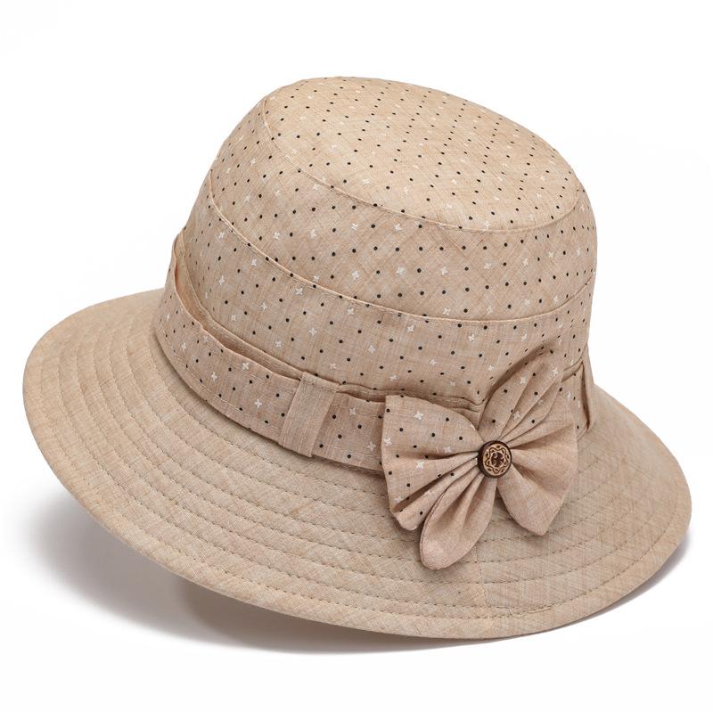 Hat female spring and autumn sun hat grandma basin hat thin sunscreen bucket hat cloth hat