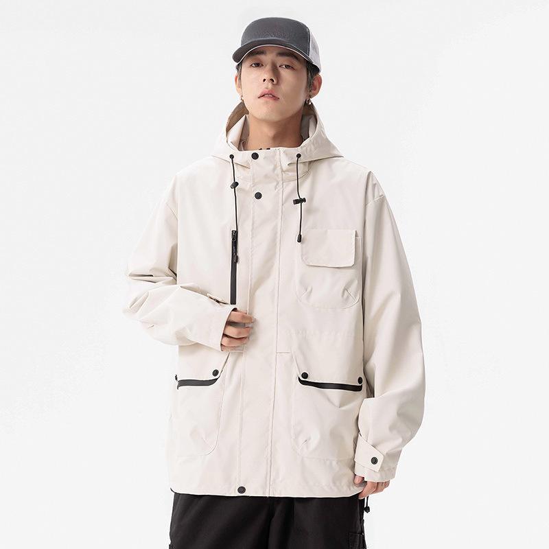 

Парная уличная куртка с капюшоном куртка водонепроницаемая многоцветная повседневная 4XL слоновая кость